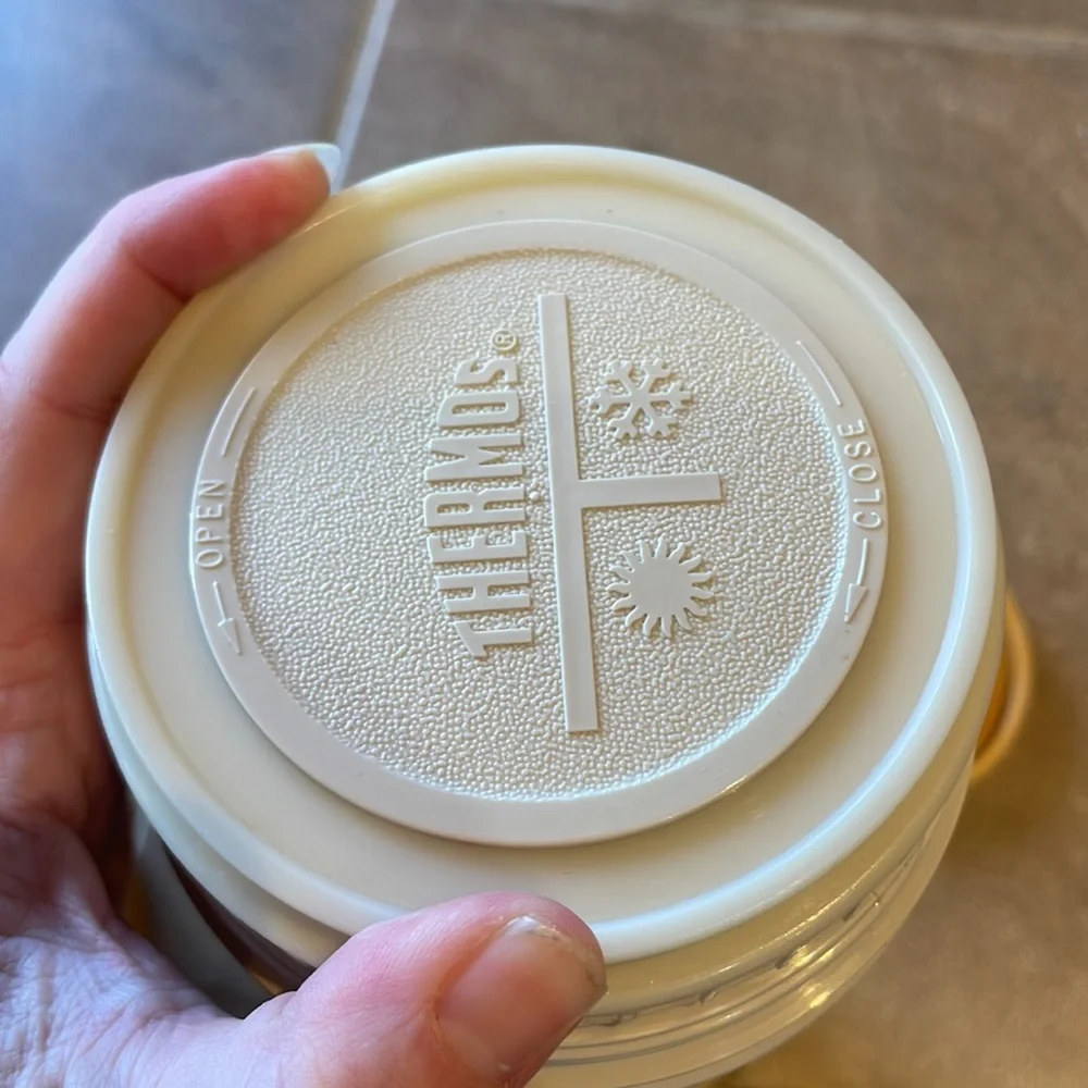 Vintage 90s butter yellow Thermos Set